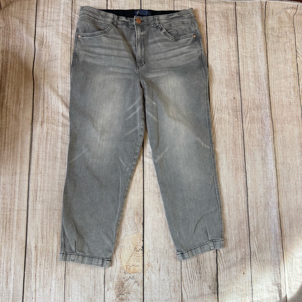 Democracy “Ab”Solution Size 16W Faded Gray Denim Straight Leg Pants